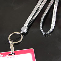 30in Clear Crystal Rhinestone Name Badge Holder/Lanyard