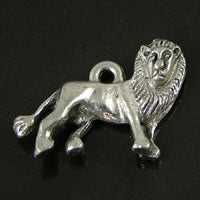 21x15mm Lion Charm, Cast Classic Silver, ea