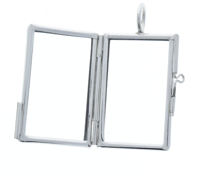 Rectangle, Silver - Our Glass Frame Pendants, 6 pack