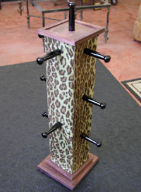 Spinning Jewelry Display, Celery Leopard Upholstery, each