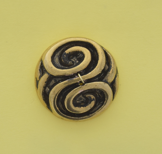 Button 26mm Antique Gold Finish Swirl Round Embellishment ea