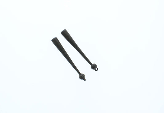 Bolo tip, zinc cast, rustic with rings to add charms, Pack of 2