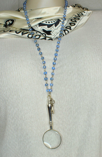 112mm x 41mm The Sky Key Magnifier Necklace, made in USA, each