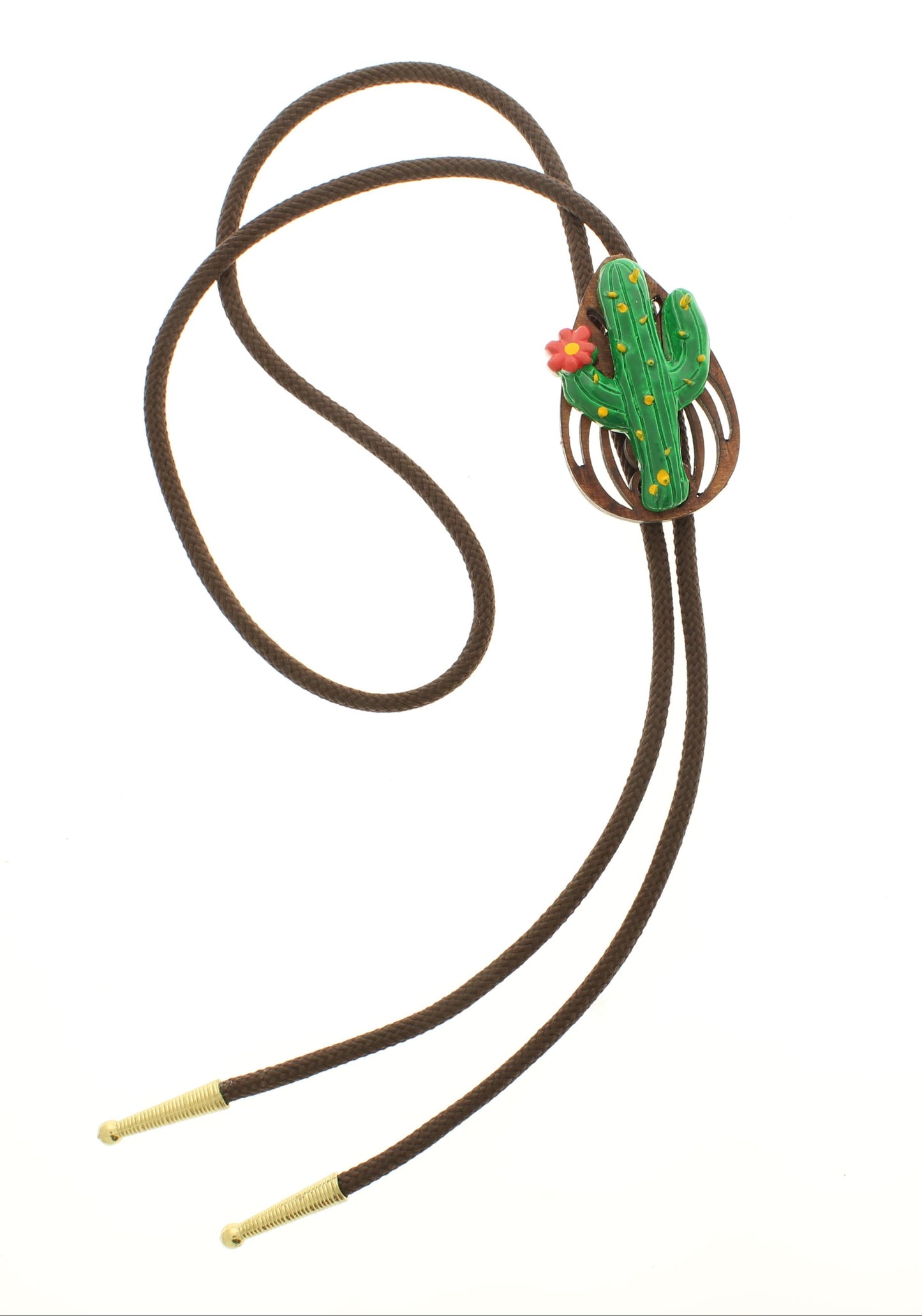 53mm x 34mm Desert Bloom Cactus Bolo Tie, made in USA, each