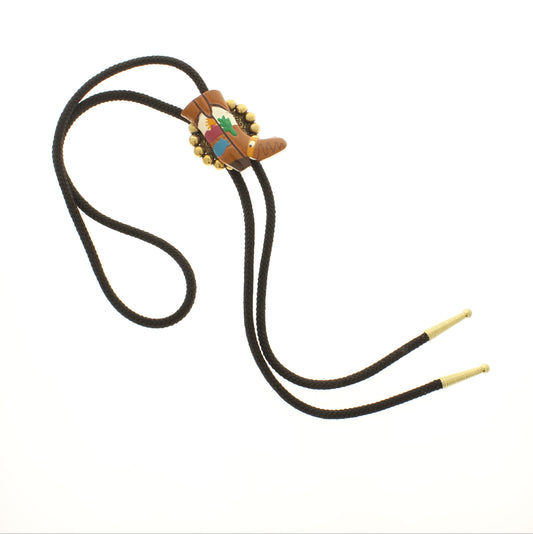 42mm x 41mm Southwestern Cowboy Boot Bolo Tie, made in USA, each