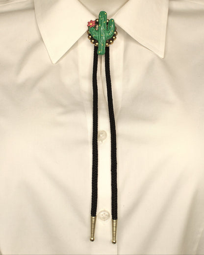 50mm x 35mm Southwestern Cactus Bolo Tie, made in USA, each