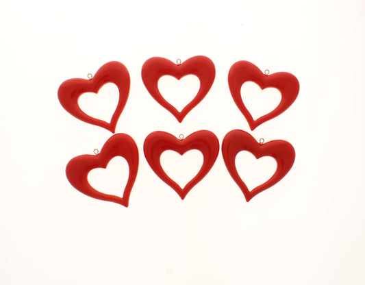 50mm x 52mm Vintage Open-Heart Charms, pack of 6