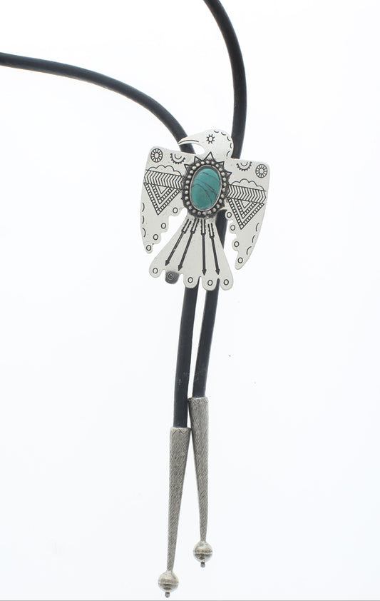 Thunderbird Concho Bolo Tie, Black or Brown Cord, each