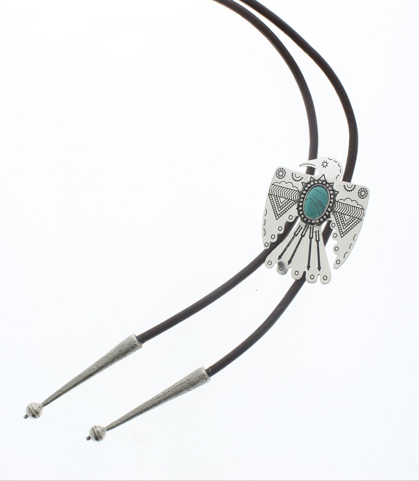 Thunderbird Concho Bolo Tie, Black or Brown Cord, each