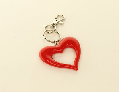 50mm x 52mm Scarlet Heart Zip Charm, made in USA, each
