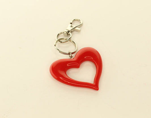50mm x 52mm Scarlet Heart Zip Charm, made in USA, each