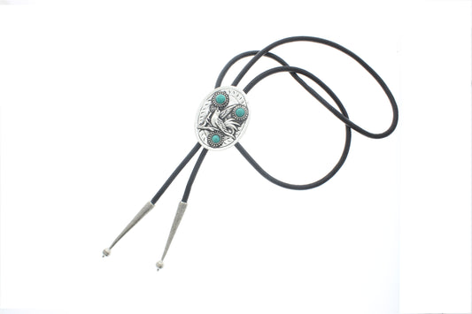 Bird Turquoise Bolo Tie, Black, Brown Cord, each