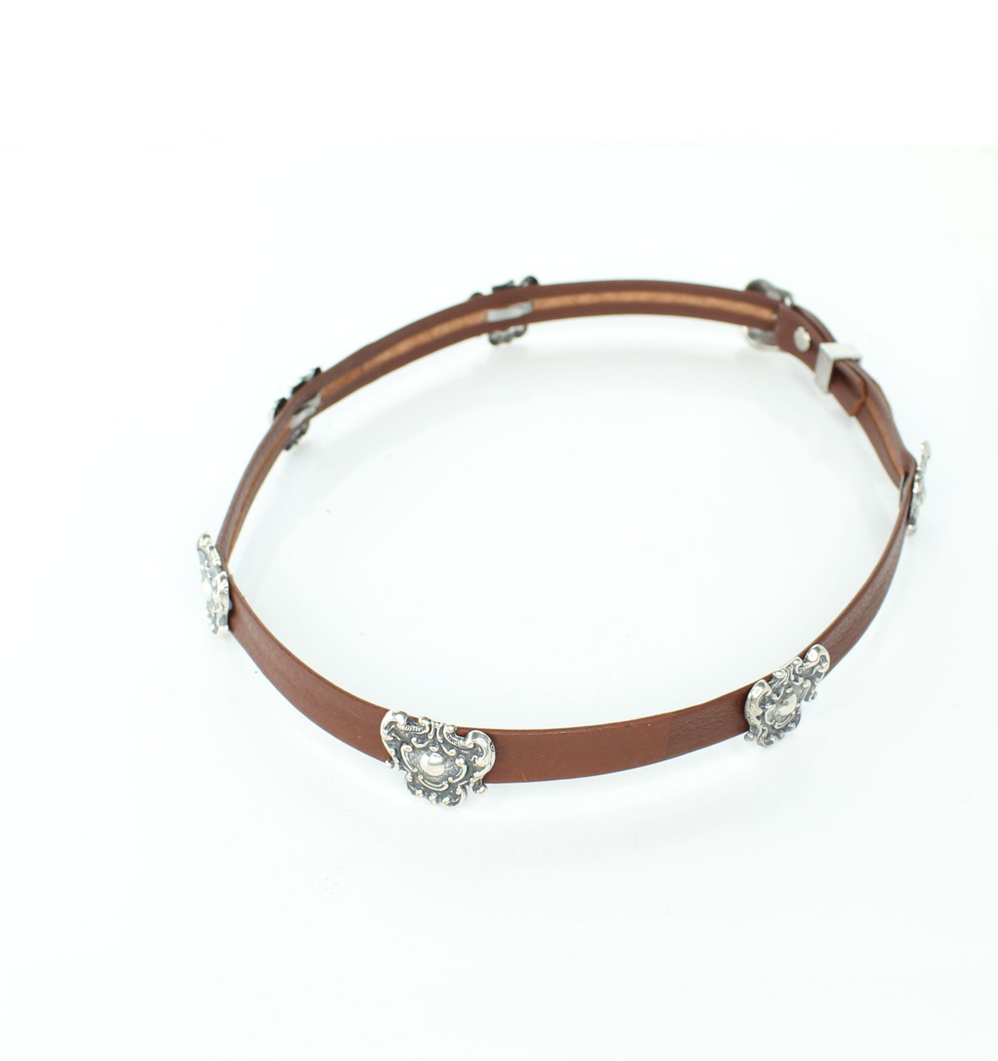Silver Concho Classic Hatband, Adjustable, made in USA, each