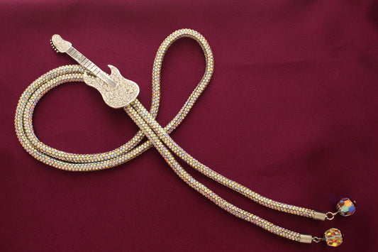 Crystal Guitar Bolo Tie, made in USA, each