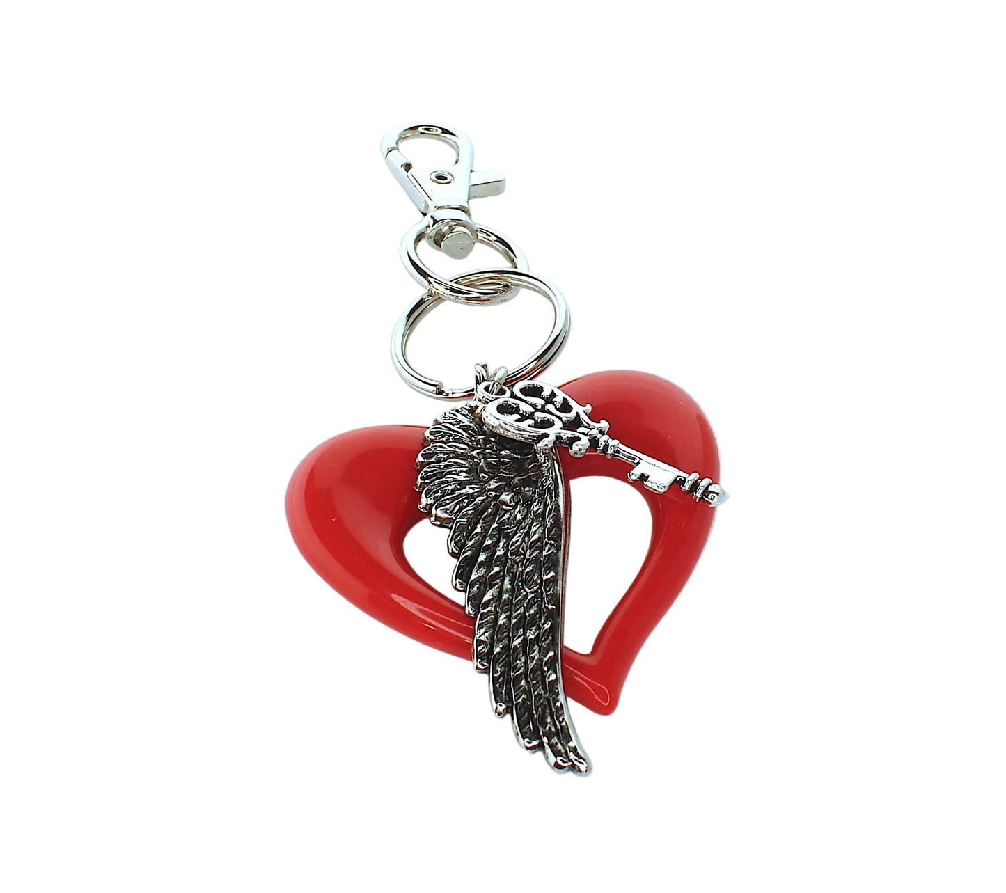 Winged Heart Key Purse Pull, made in USA, each