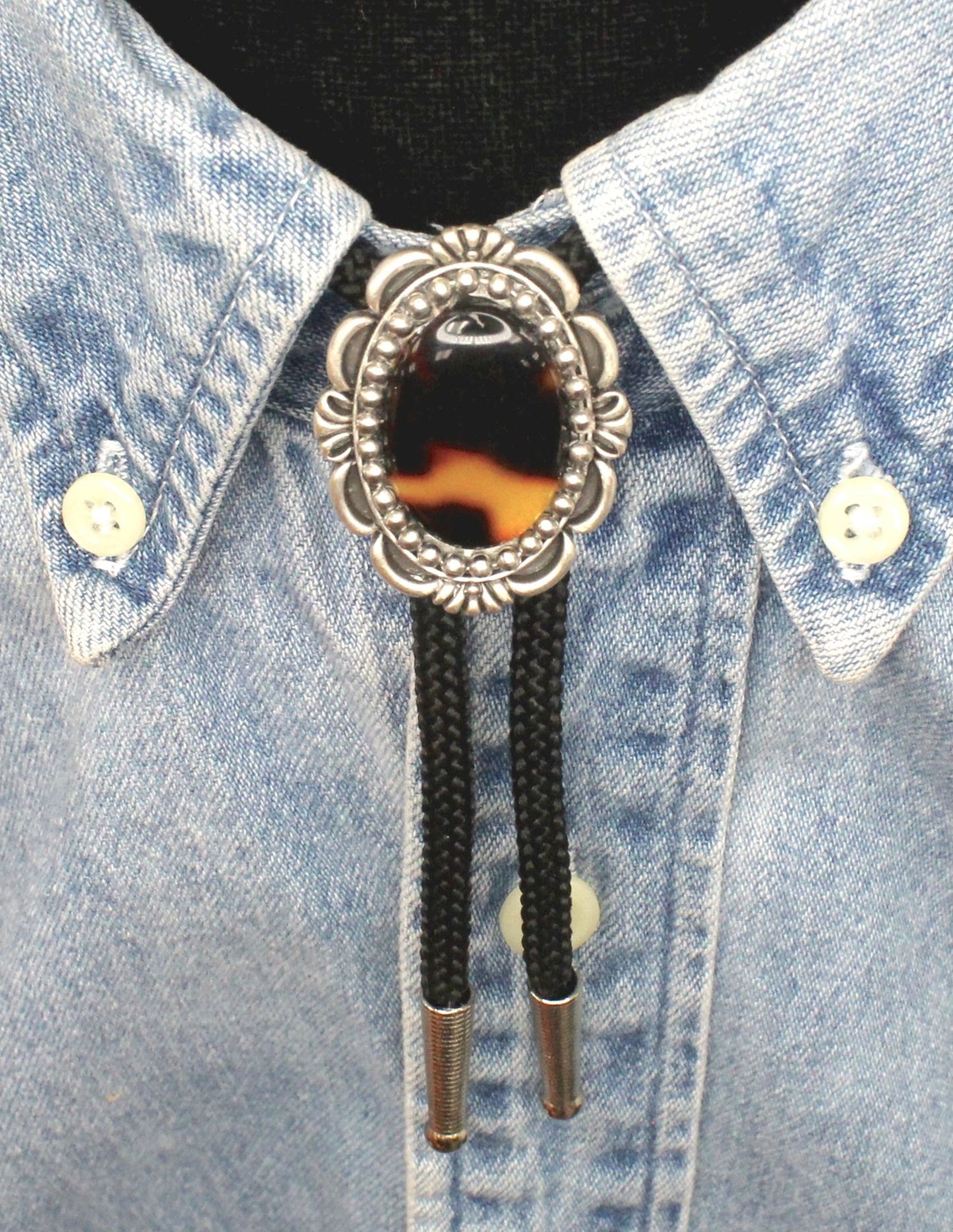 39mm x 29mm Amber Trail Bolo Tie, 36' cord, made in USA, each