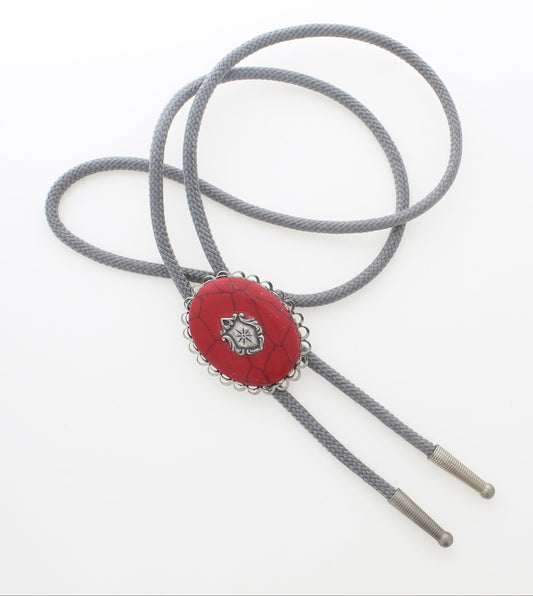 46mm x 36mm Crimson Frontier Bolo Tie, 36' cord, made in USA, each