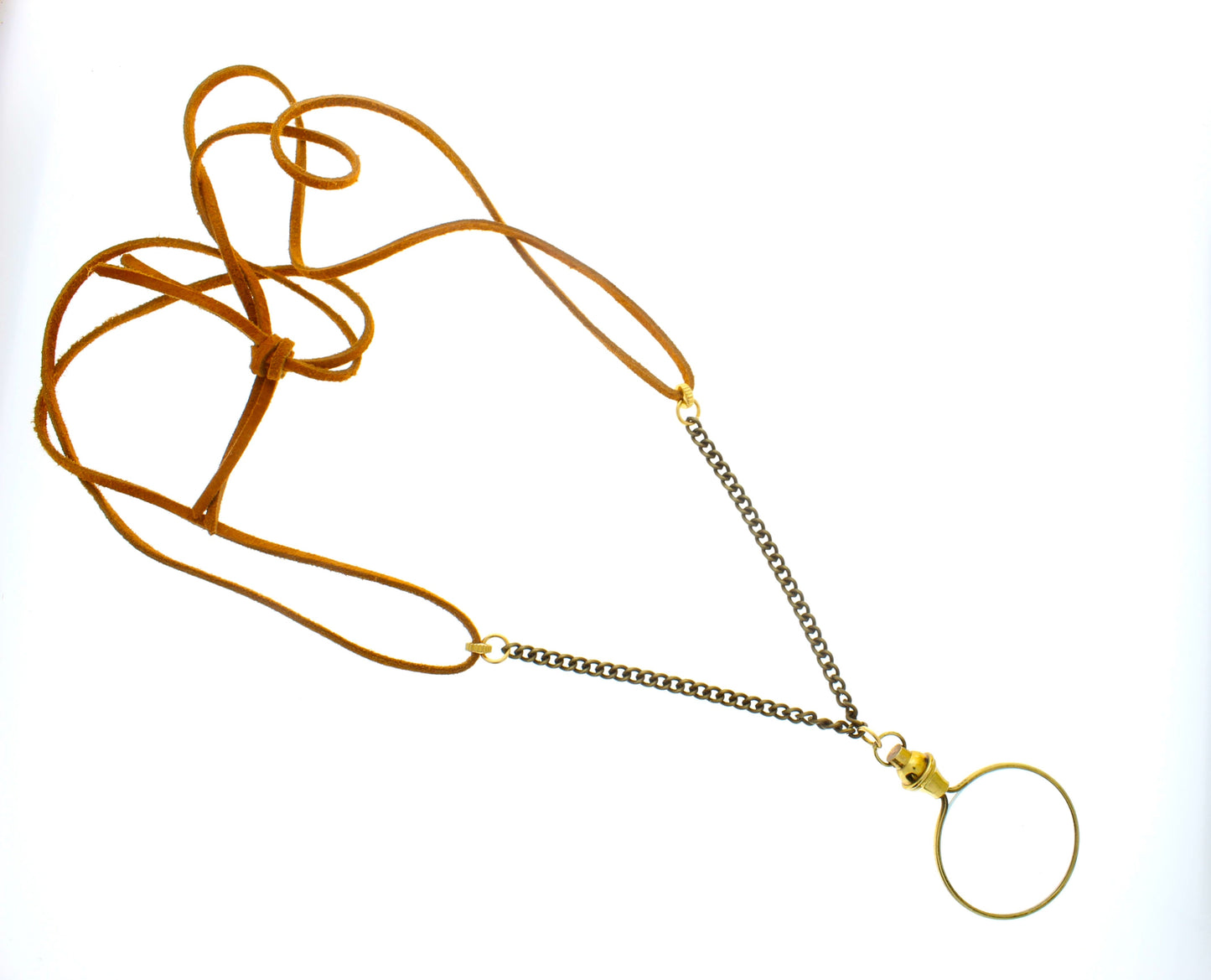 Lens & Leather Monocle, Taupe or Brown Suede, made in USA, each