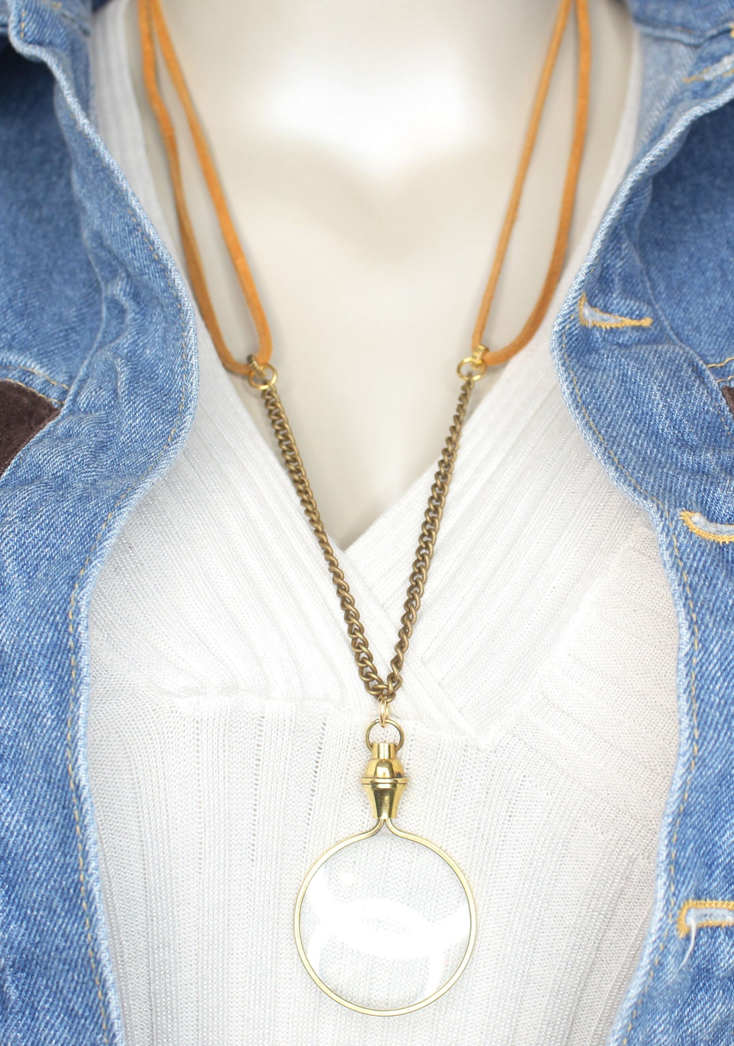 Lens & Leather Monocle, Taupe or Brown Suede, made in USA, each