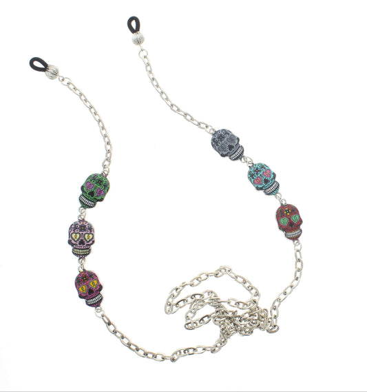 Sugar Skull Chic Eye Glass Chain, made in USA, each