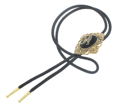 Golden Siren Bolo Tie – Mermaid Emblem in Ornate Frame, Made in USA, 50.8mm x 59.3mm
