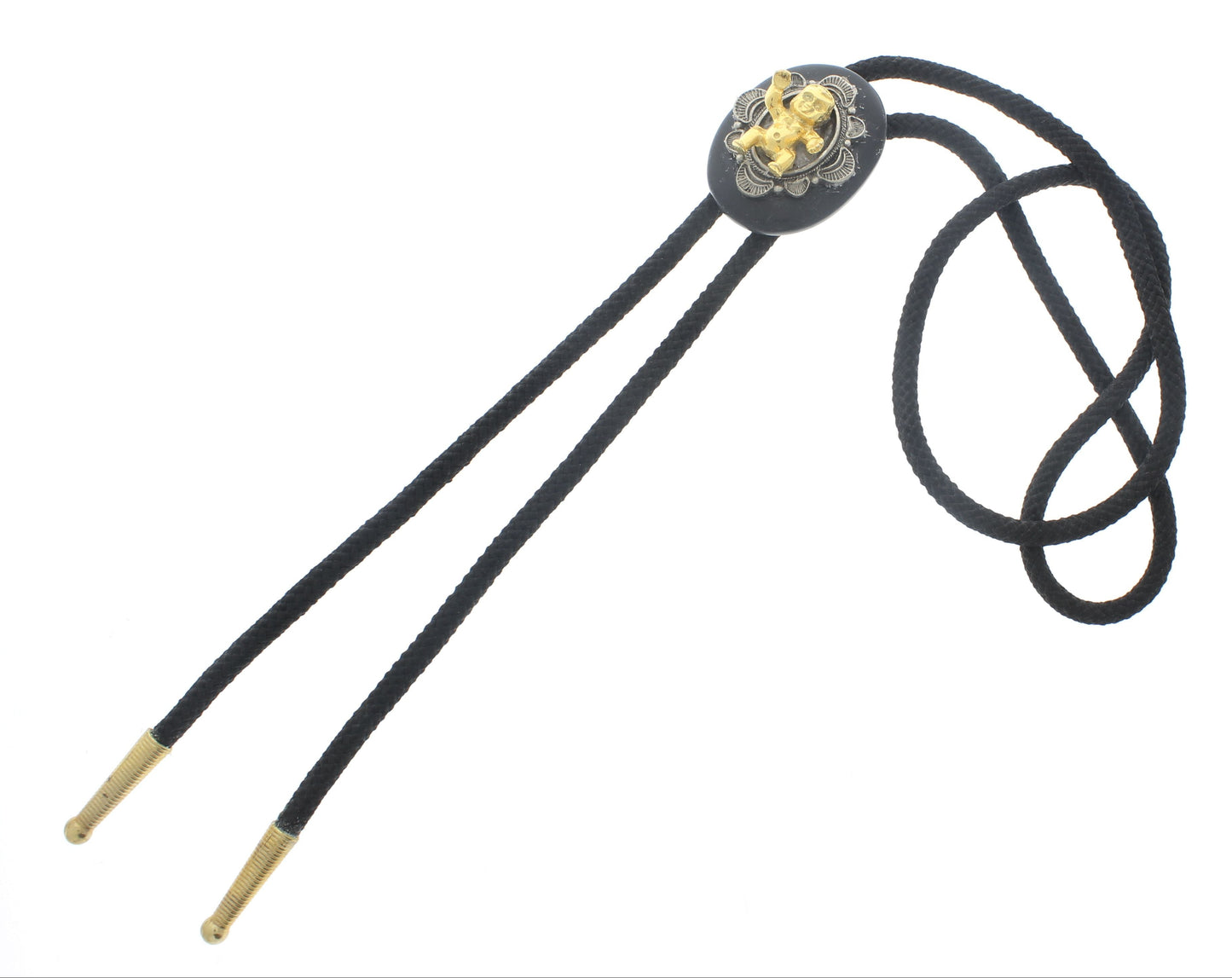 Golden Innocence Bolo Tie – Baby Emblem in Ornate Silver, Made in USA, 30.2mm x 40mm