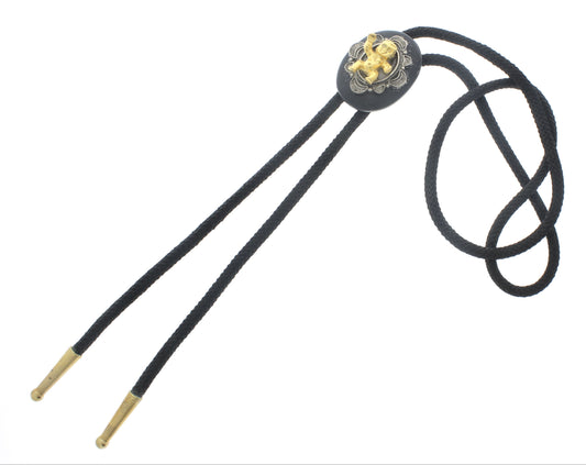 Golden Innocence Bolo Tie – Baby Emblem in Ornate Silver, Made in USA, 30.2mm x 40mm