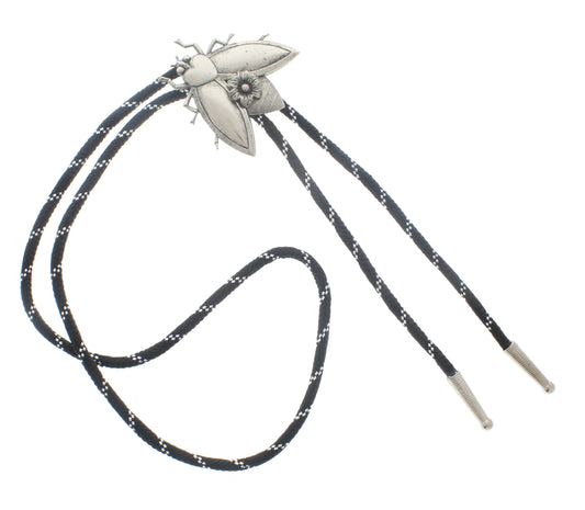 Bloom Beetle Bolo Tie – Floral Emblem in Insect Form, Made in USA, 50mm x 49.5mm
