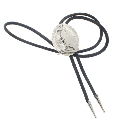 Outback Spirit Bolo Tie – Kangaroo Emblem in Silver, Made in USA, 43.9mm x 55.8mm