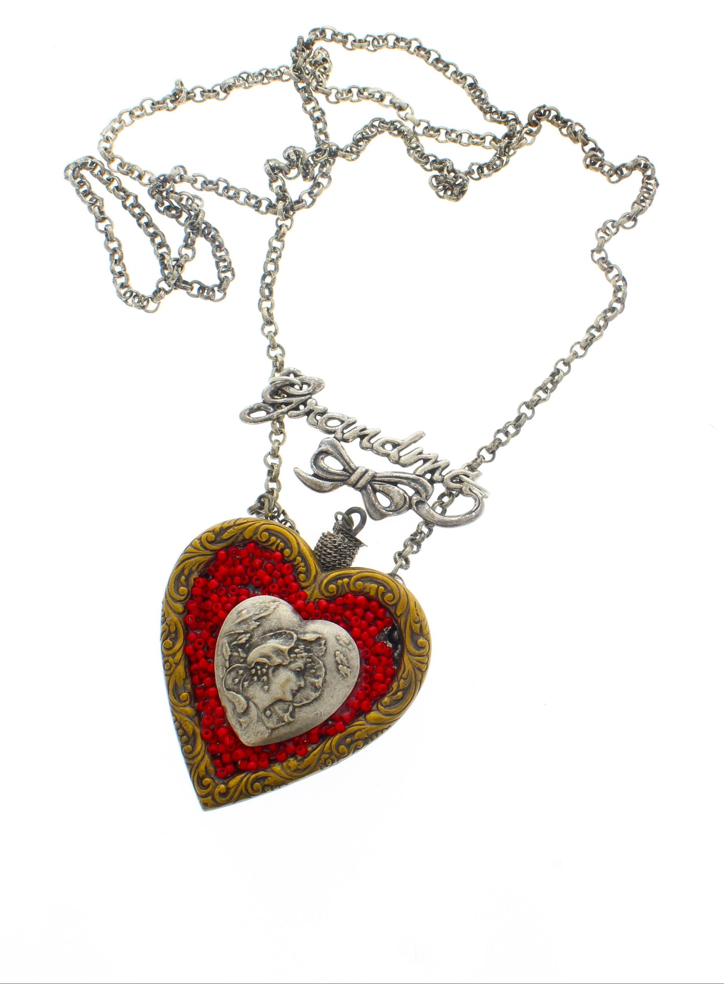 66mm x 54mm Grandma's Guardian Heart Necklace, made in USA, each