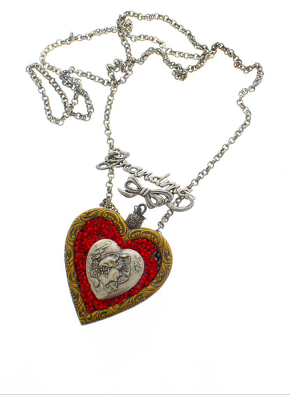 66mm x 54mm Grandma's Guardian Heart Necklace, made in USA, each