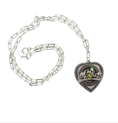 34mm x 31mm Mother’s Grace Necklace, Pink, Green, or Blue Stones, made in USA, each