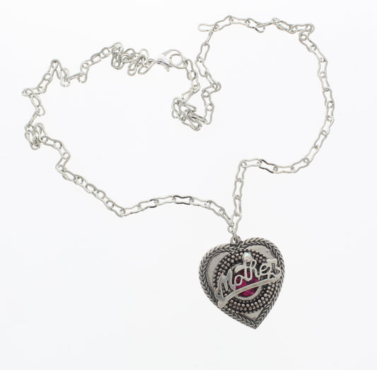 34mm x 31mm Mother’s Grace Necklace, Pink, Green, or Blue Stones, made in USA, each