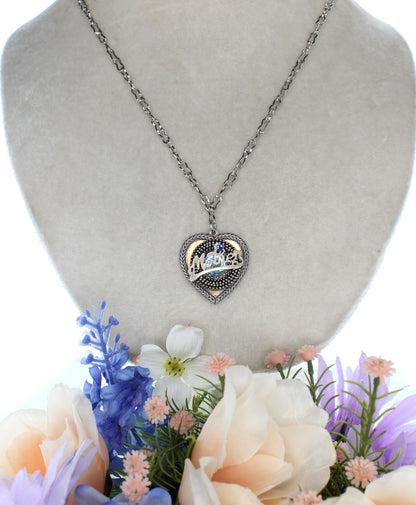 34mm x 31mm Mother’s Grace Necklace, Pink, Green, or Blue Stones, made in USA, each