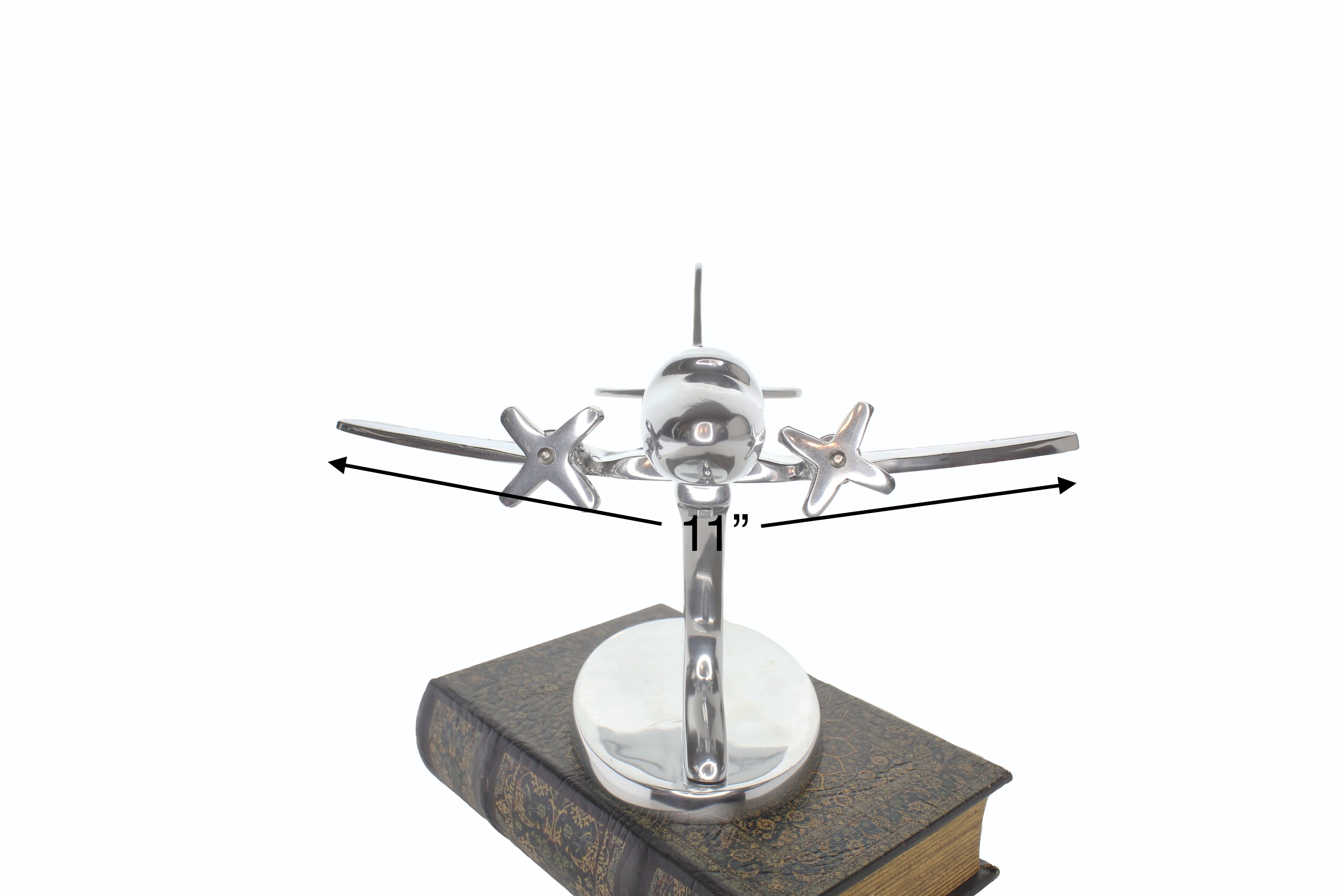 Vintage-Style Airplane Desk Decor – Polished Metal Finish, each