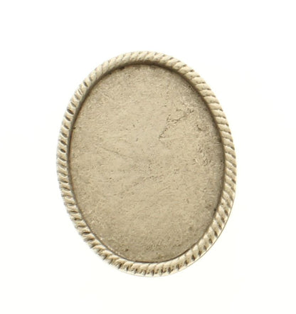 40mm x 30mm Bolo Bezel Base, bright silver, antique silver and copper ox, Pack of 2