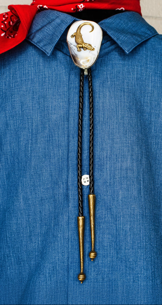 Gilded Gator Bolo Tie, made in USA, each