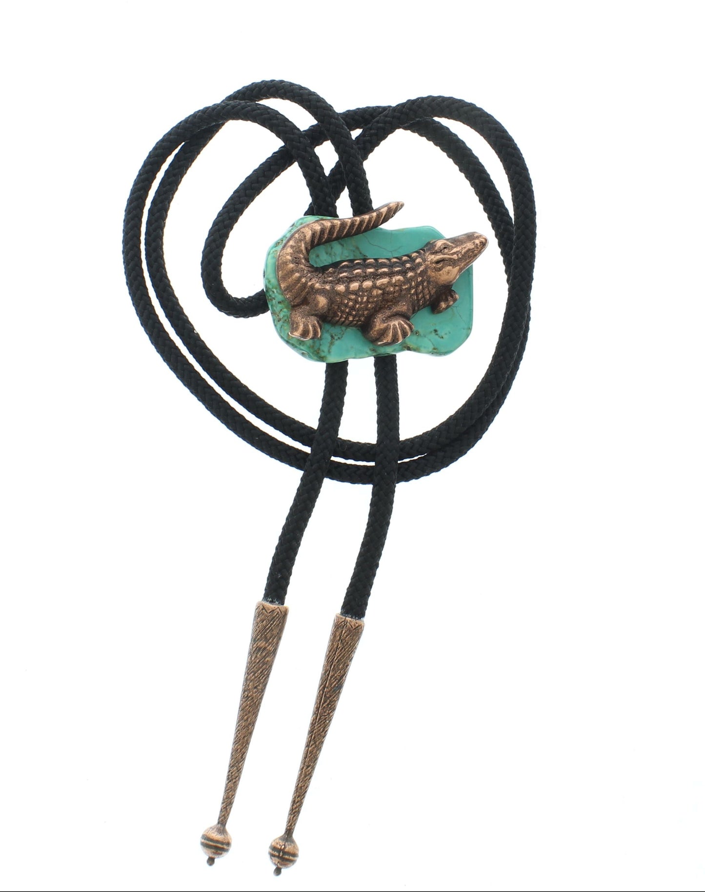 Bayou Turquoise Bolo Tie, 36" cord, made in USA, each