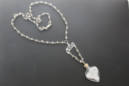 46mm x 31mm Heart of Grace Necklace with faceted beads, made in USA, each