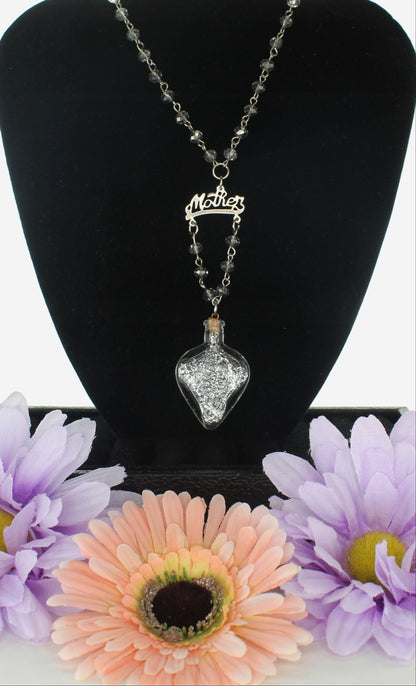 46mm x 31mm Heart of Grace Necklace with faceted beads, made in USA, each