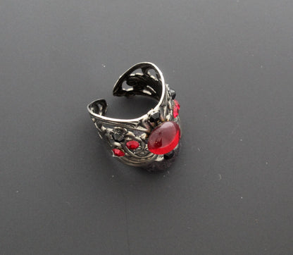 Crimson Bloom Ring, made in USA, each