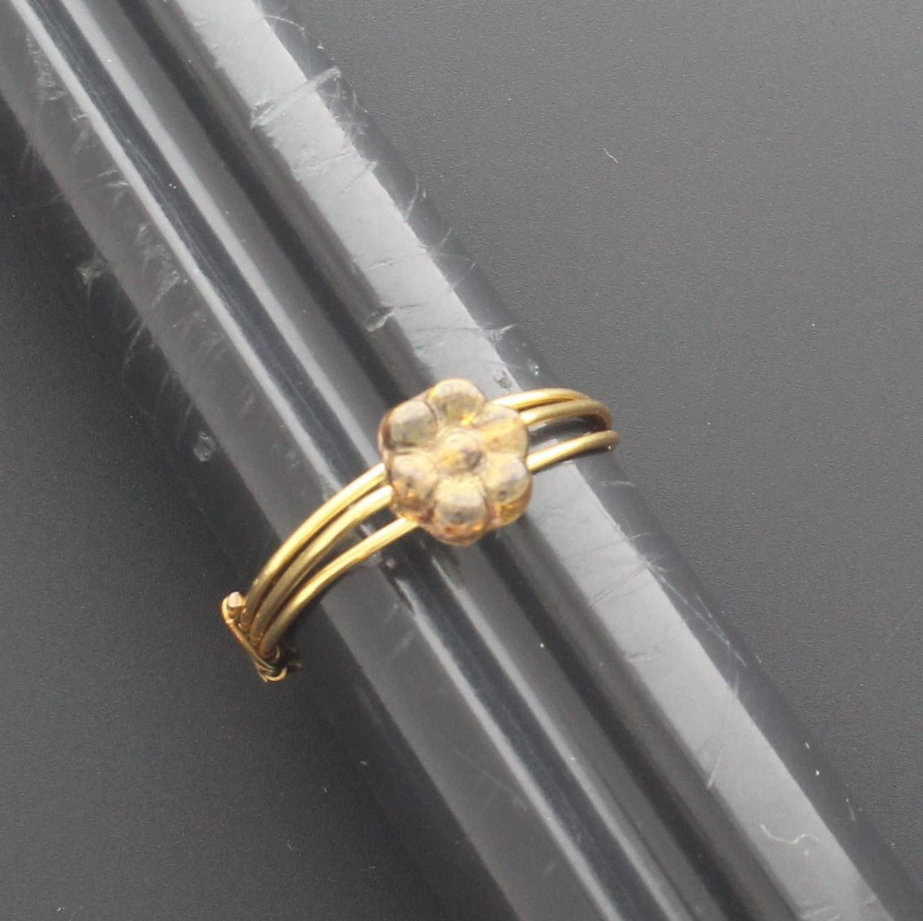 Vintage Brass Flower Ring, made in USA, each
