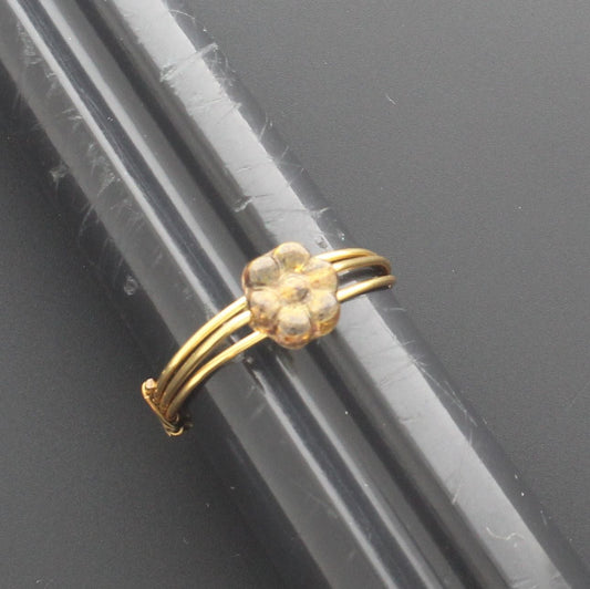 Vintage Brass Flower Ring, made in USA, each