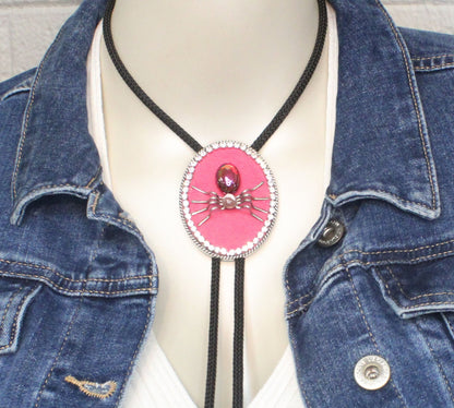 63mm x 51mm Pink Widow Bolo Tie, made in USA, each