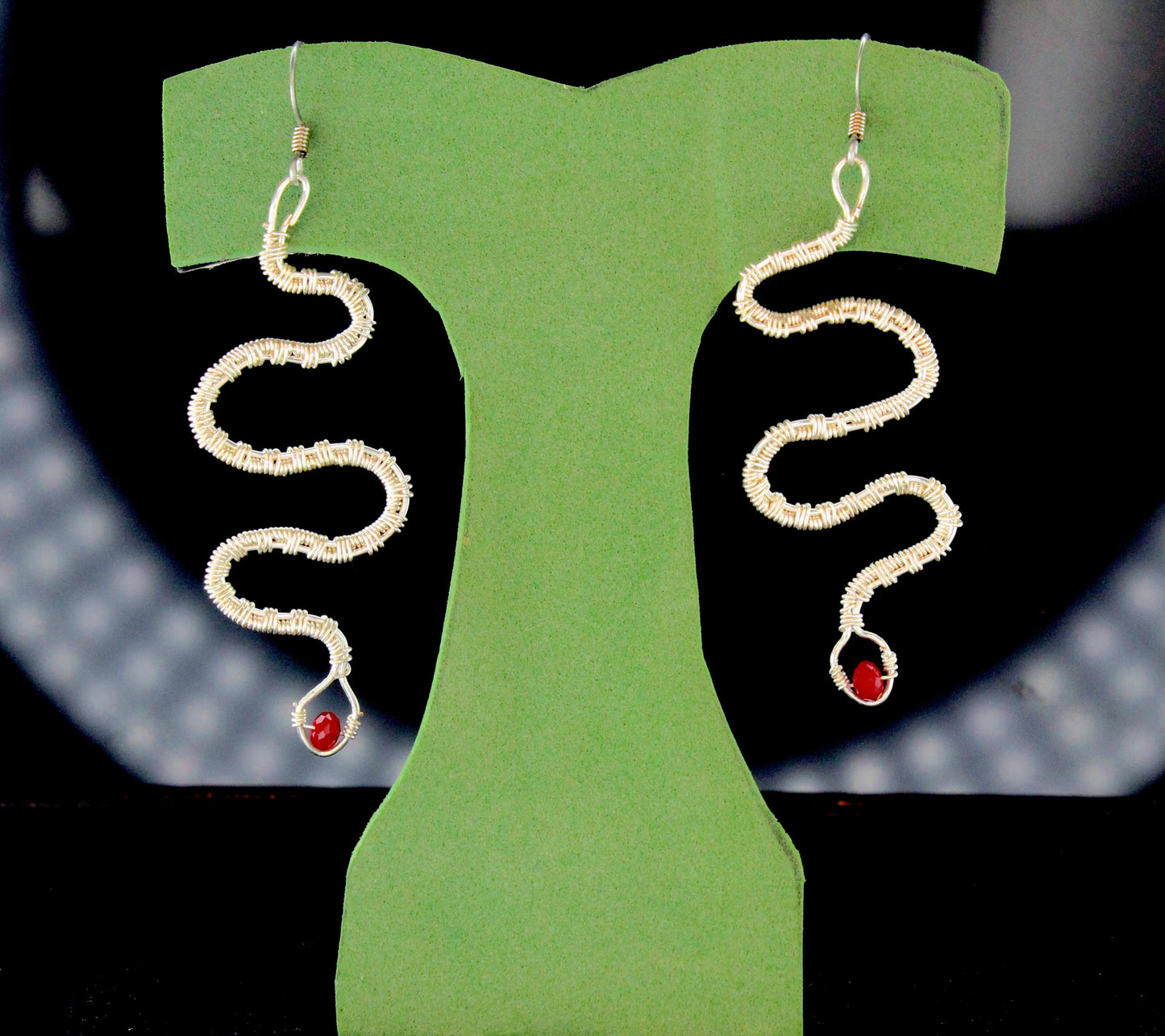 72mm Viper’s Kiss Silver Earrings, made in USA, each