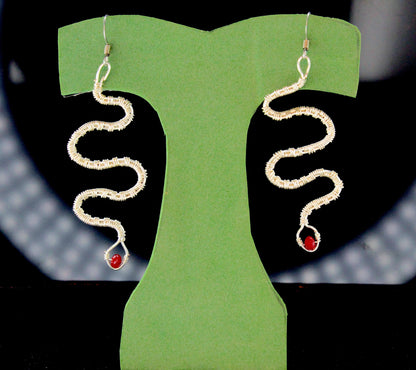 72mm Viper’s Kiss Silver Earrings, made in USA, each