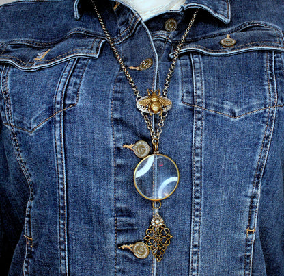 Honeybee Monocle Necklace, made in USA, each