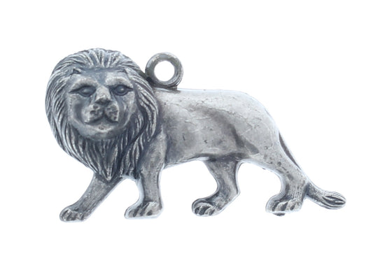 41mm Walking Lion Charm, gunmetal black, pack of 6