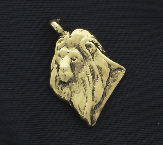 26mm Lion Head Charm, antique gold, pack of 4