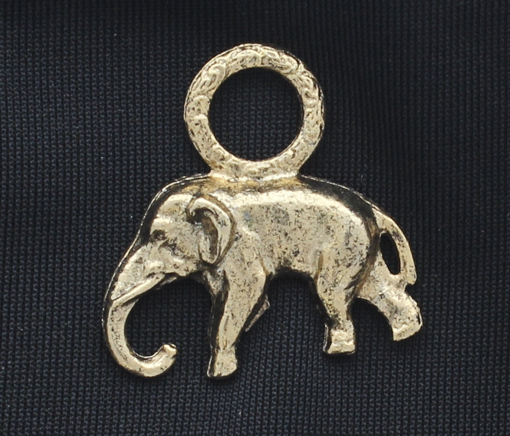 25mm Elephant Charm, Antique Gold, pack of 6